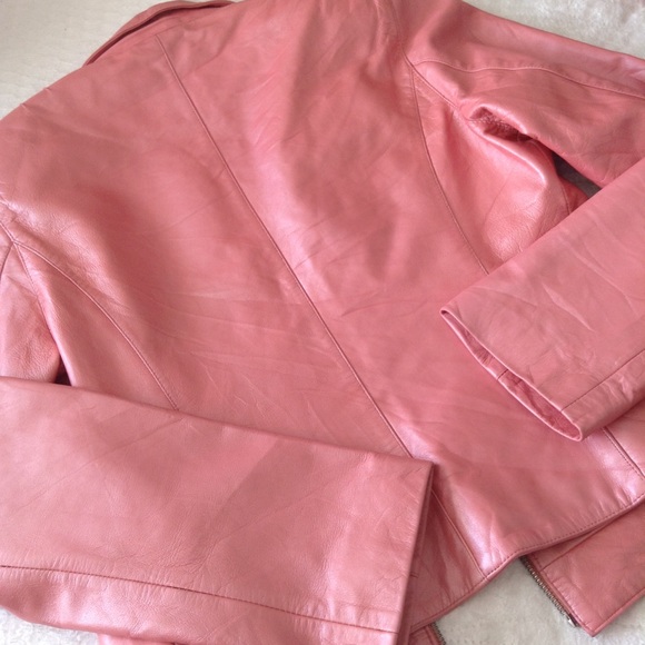 Q.C. PINK LEATHER JACKET M - Picture 6 of 8